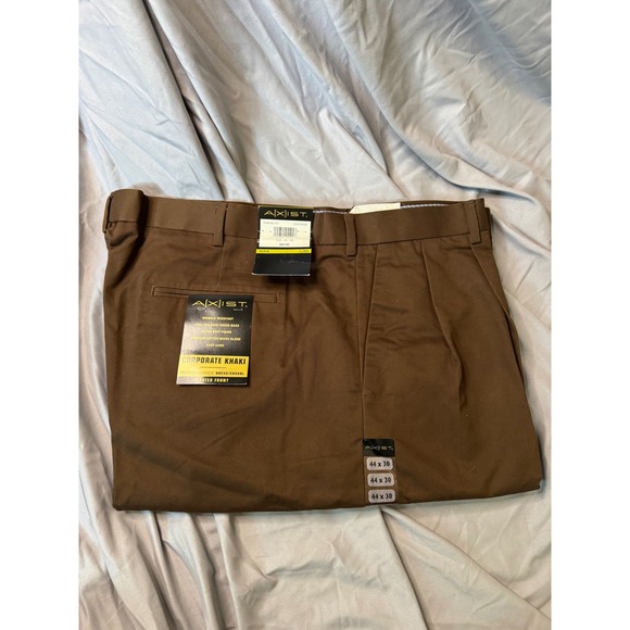Axist Other - AXIST Mens Corporate Khaki Pleated Dress Pants Brown 44x30 36SB0060 201